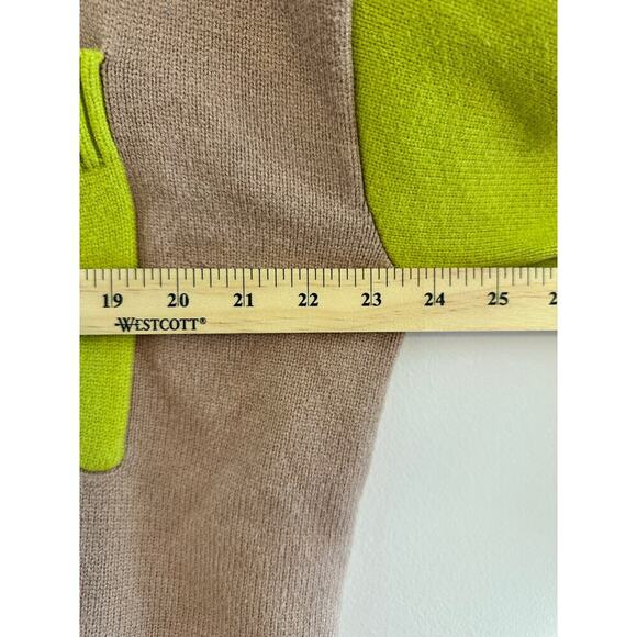 Anthropologie x Dolan Colorblock Lime Crewneck Sweater Phoebe Buffay Boho Small - Picture 7 of 8